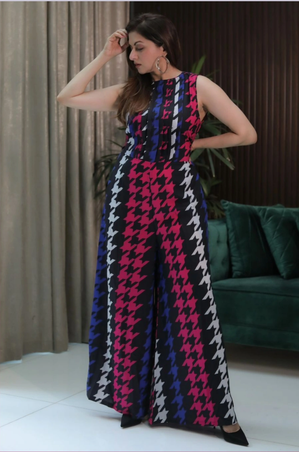 Gill statement jumpsuit with belt (QC5715)