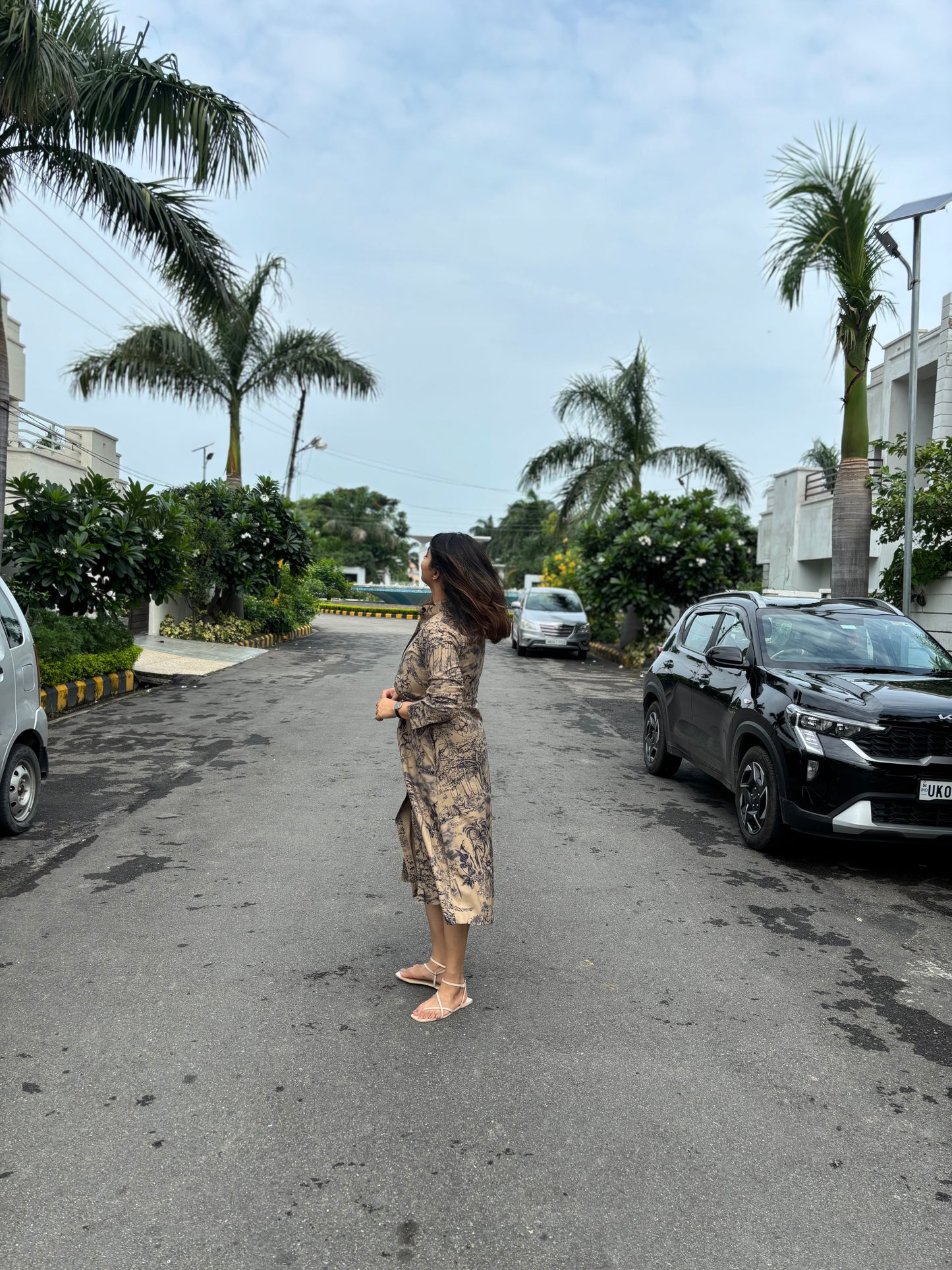 Shama dress with buckle belt (QC5931)