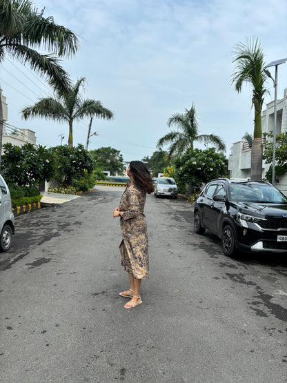 Shama dress with buckle belt (QC5931)