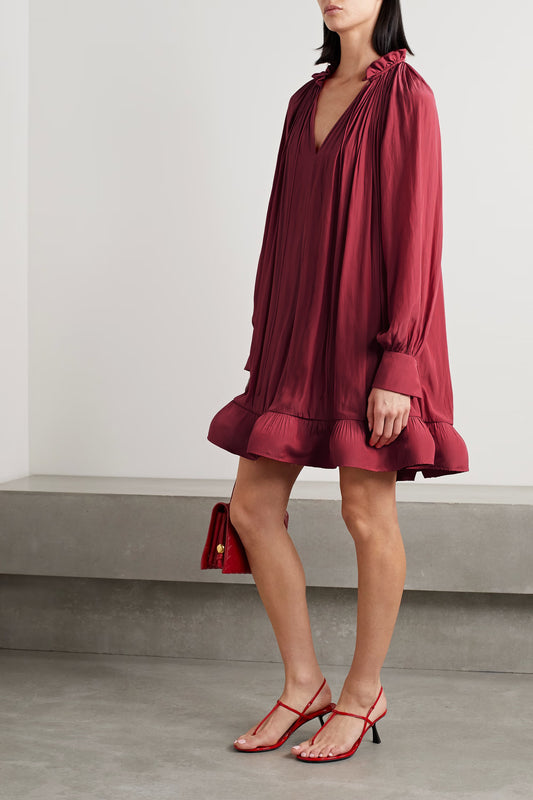 Cruise statement maroon dress (QC7022)