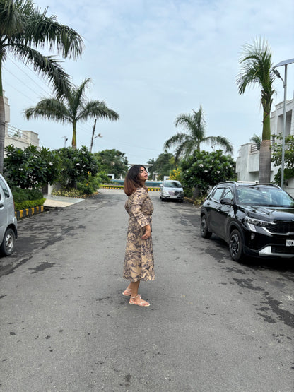 Shama dress with buckle belt (QC5931)