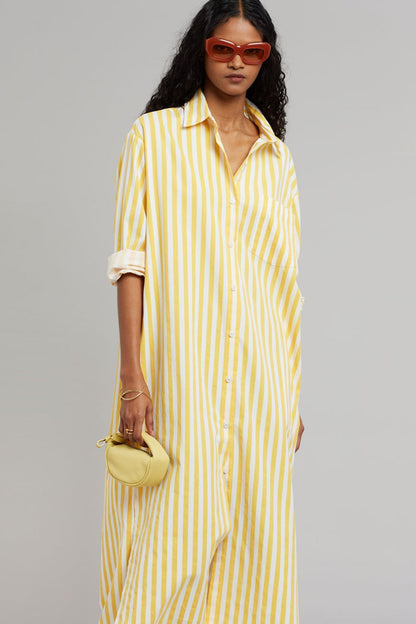 Deepika statement yellow shirt dress (QC5887)