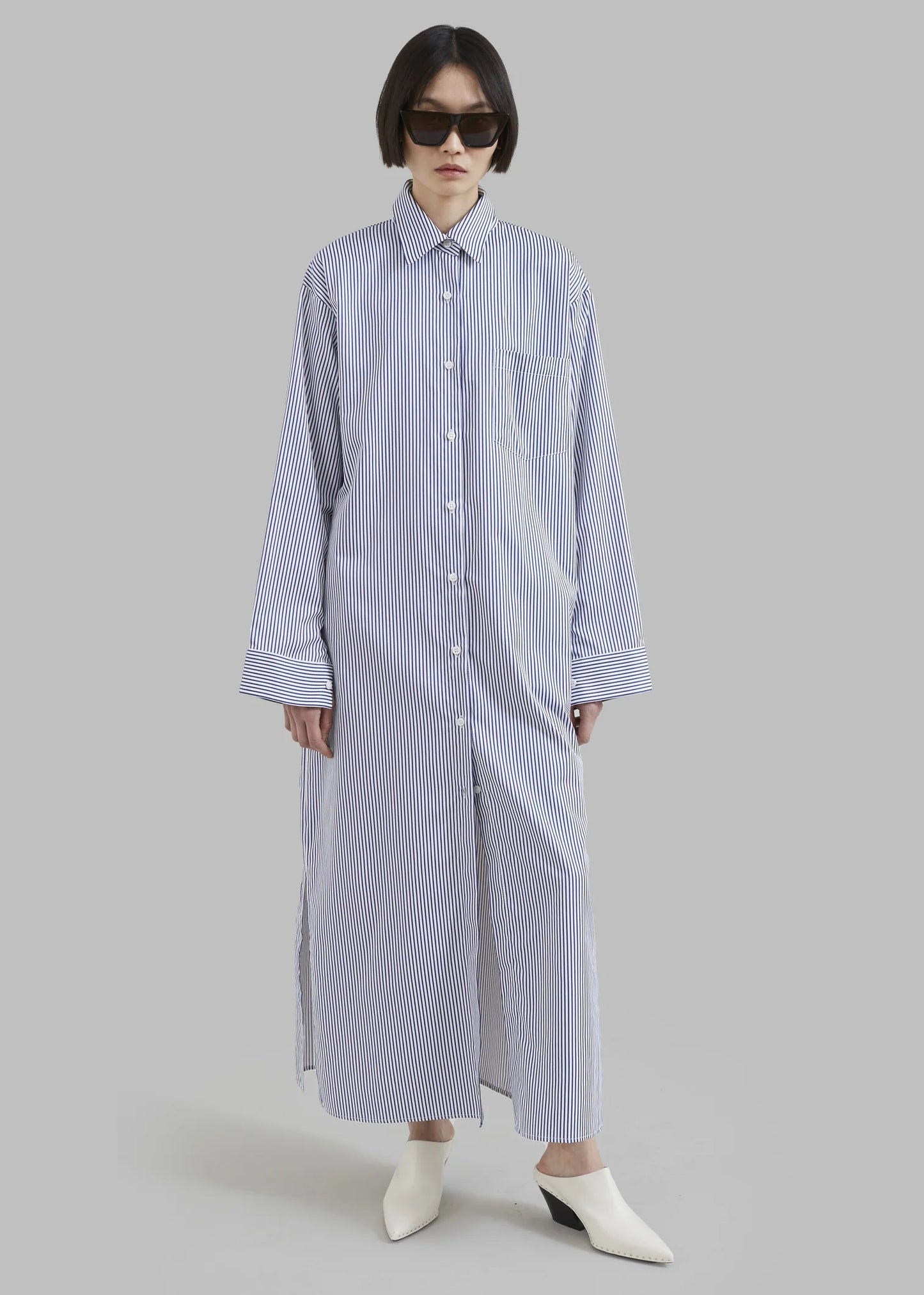 Deepika statement blue shirt dress(QC5887)