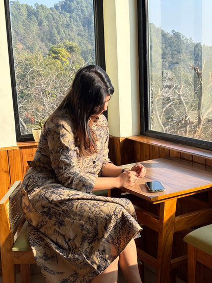 Shama dress with buckle belt (QC5931)