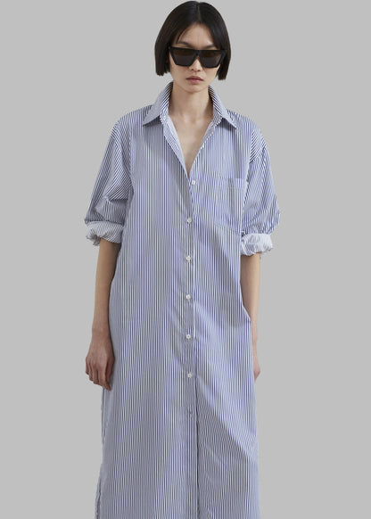 Deepika statement blue shirt dress(QC5887)