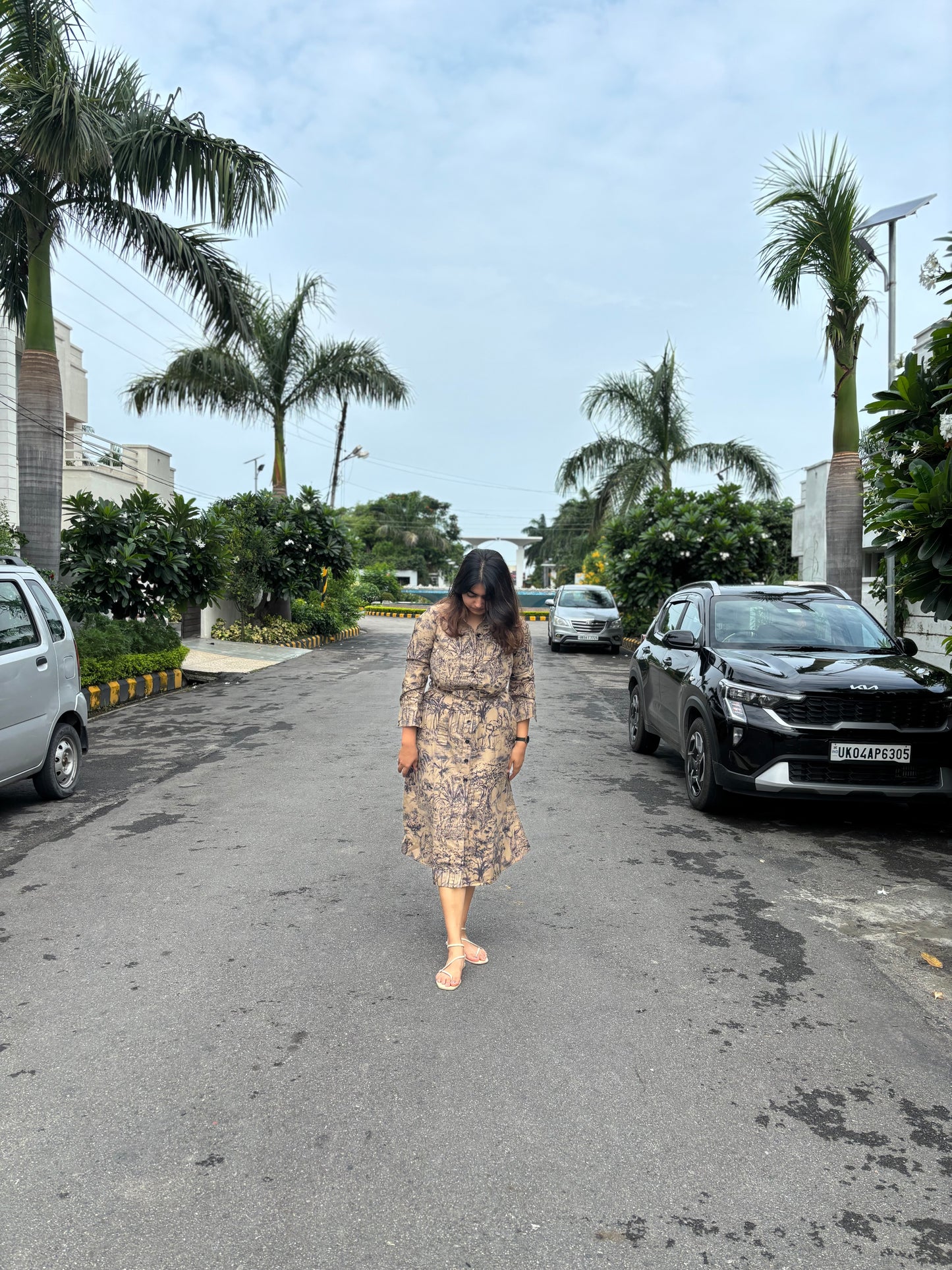 Shama dress with buckle belt (QC5931)