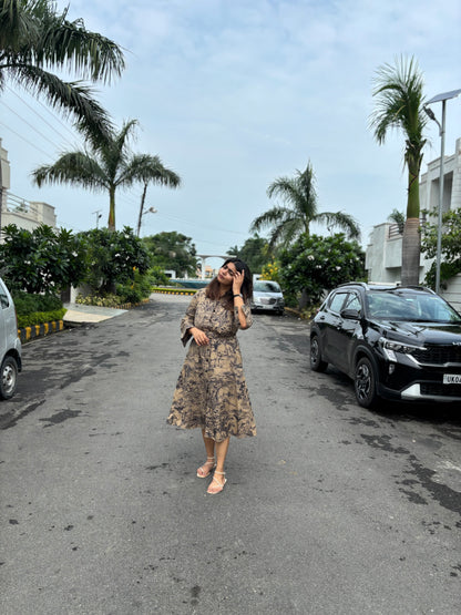 Shama dress with buckle belt (QC5931)