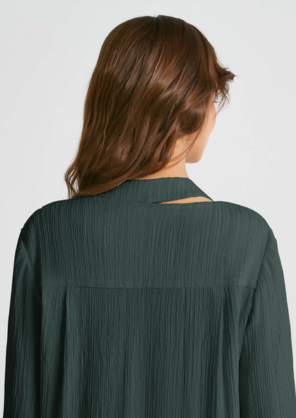 Oyster crush statement green dress