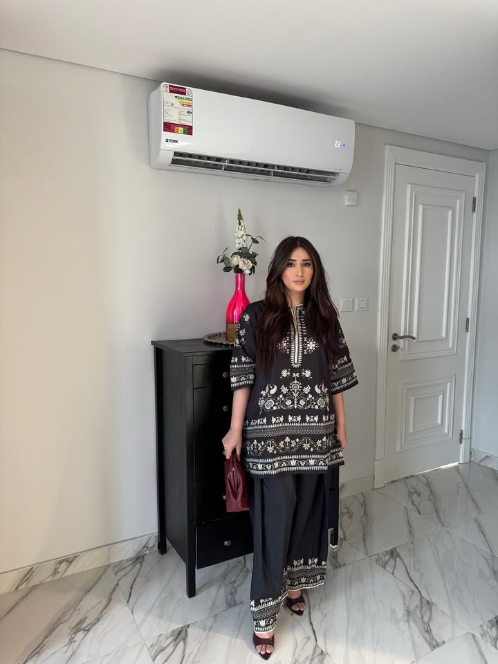 Sufi Black Coord Set with scarf (QC6090)