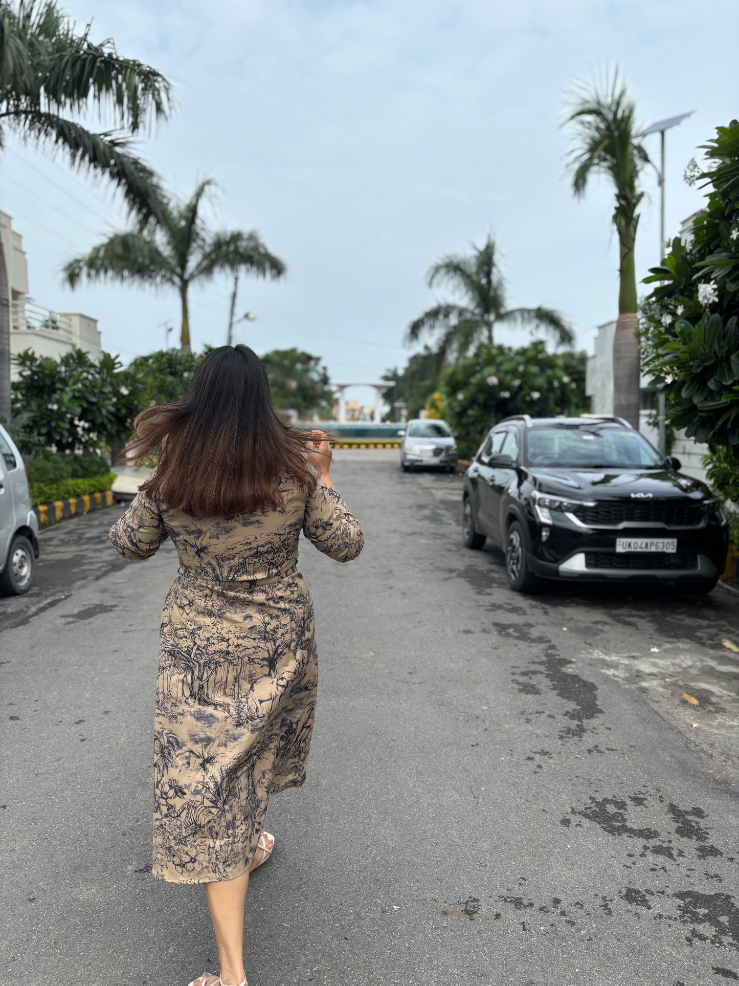 Shama dress with buckle belt (QC5931)