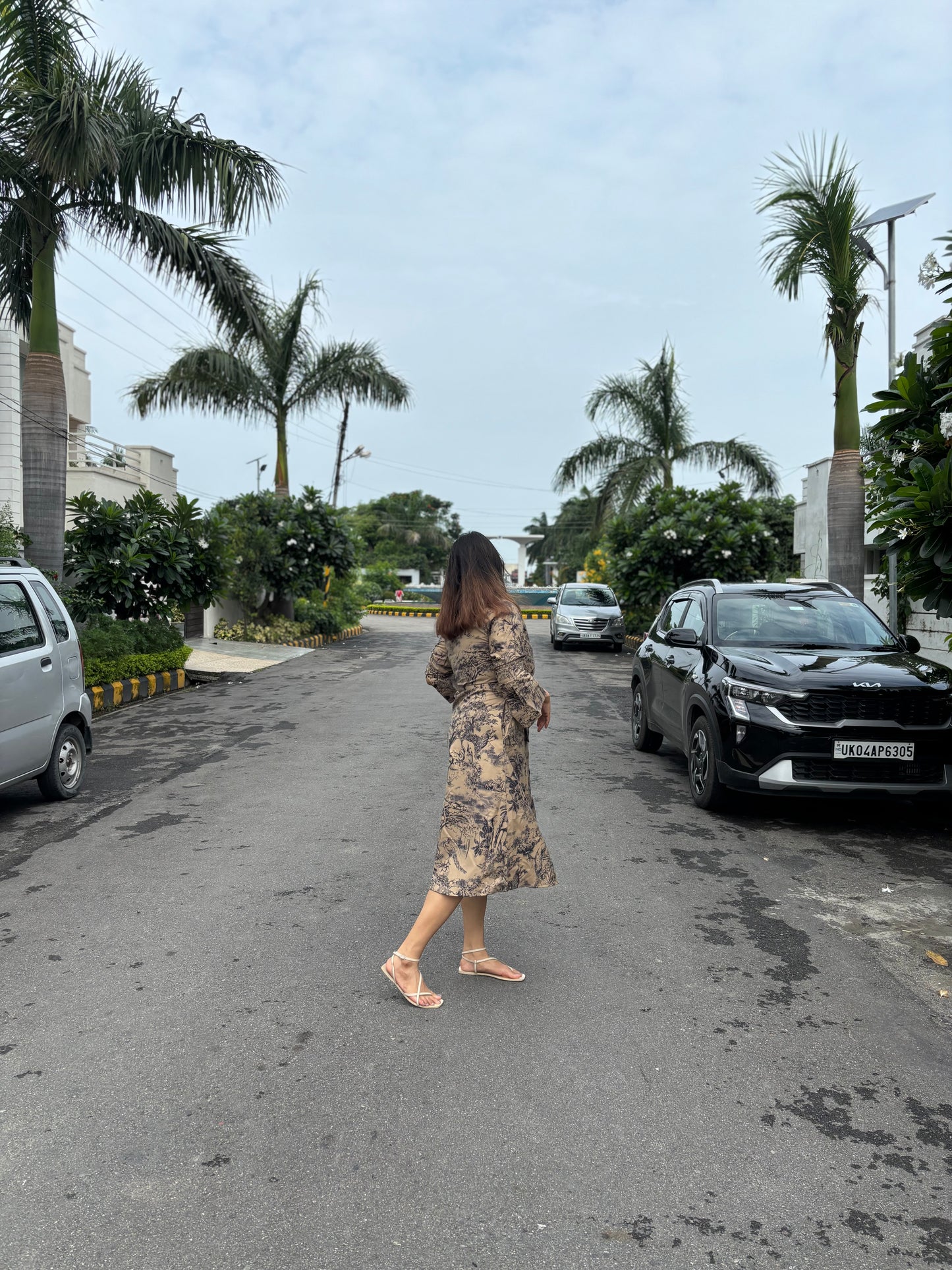 Shama dress with buckle belt (QC5931)