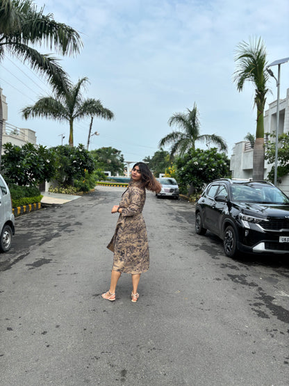 Shama dress with buckle belt (QC5931)