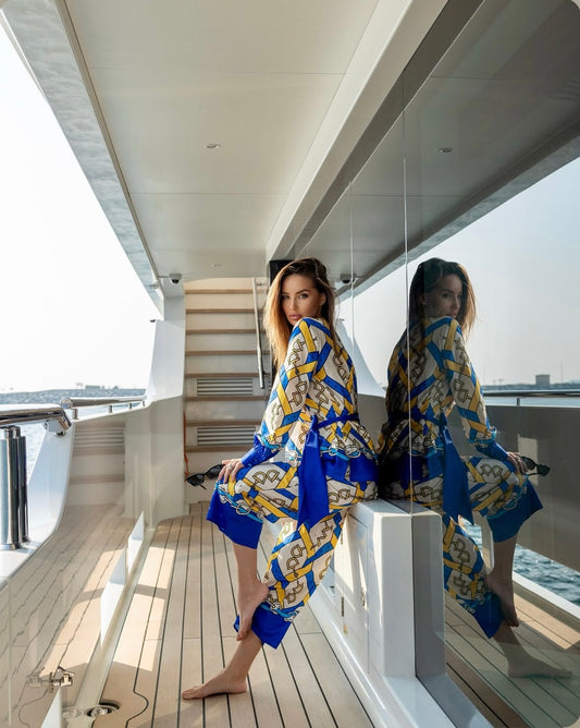 elisabetta gregoraci's blue co-ord set with satin belt (QC5897)