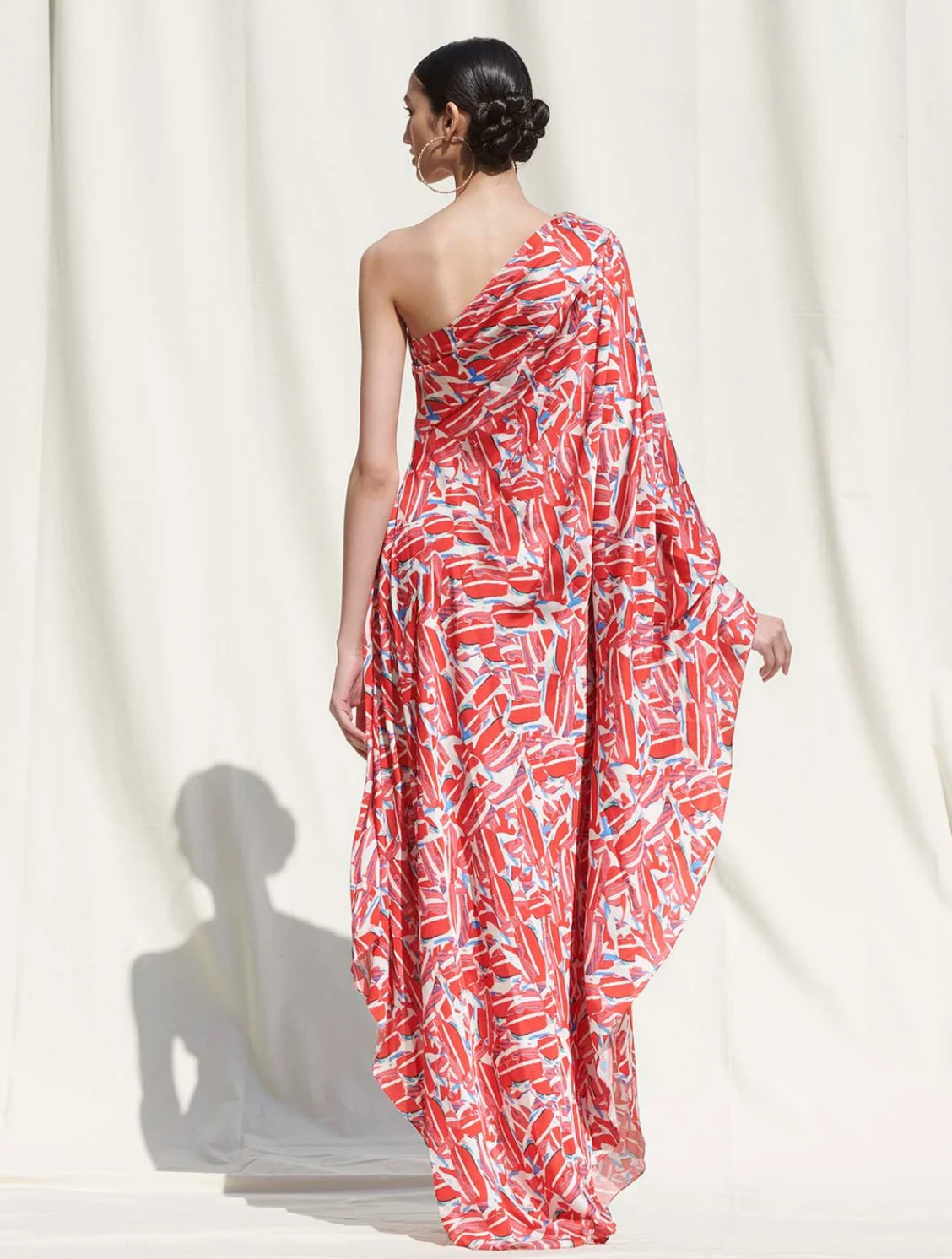 Leafy off shoulder kaftan (QC2011)