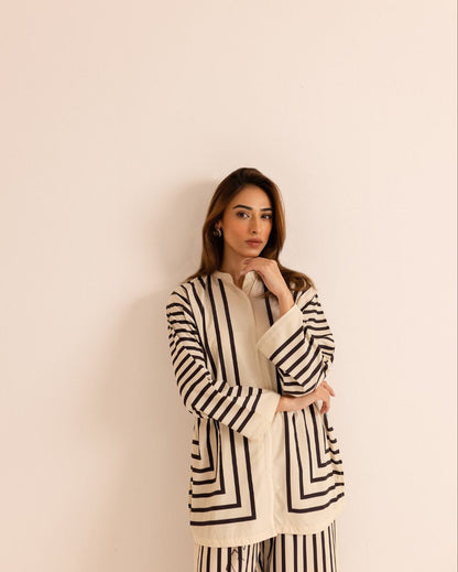 Illusion statement cream co-ord set (QC1028)