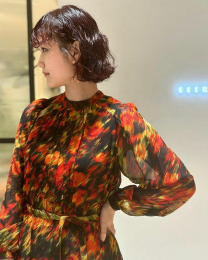 Stella statement dress with belt (QC5932)