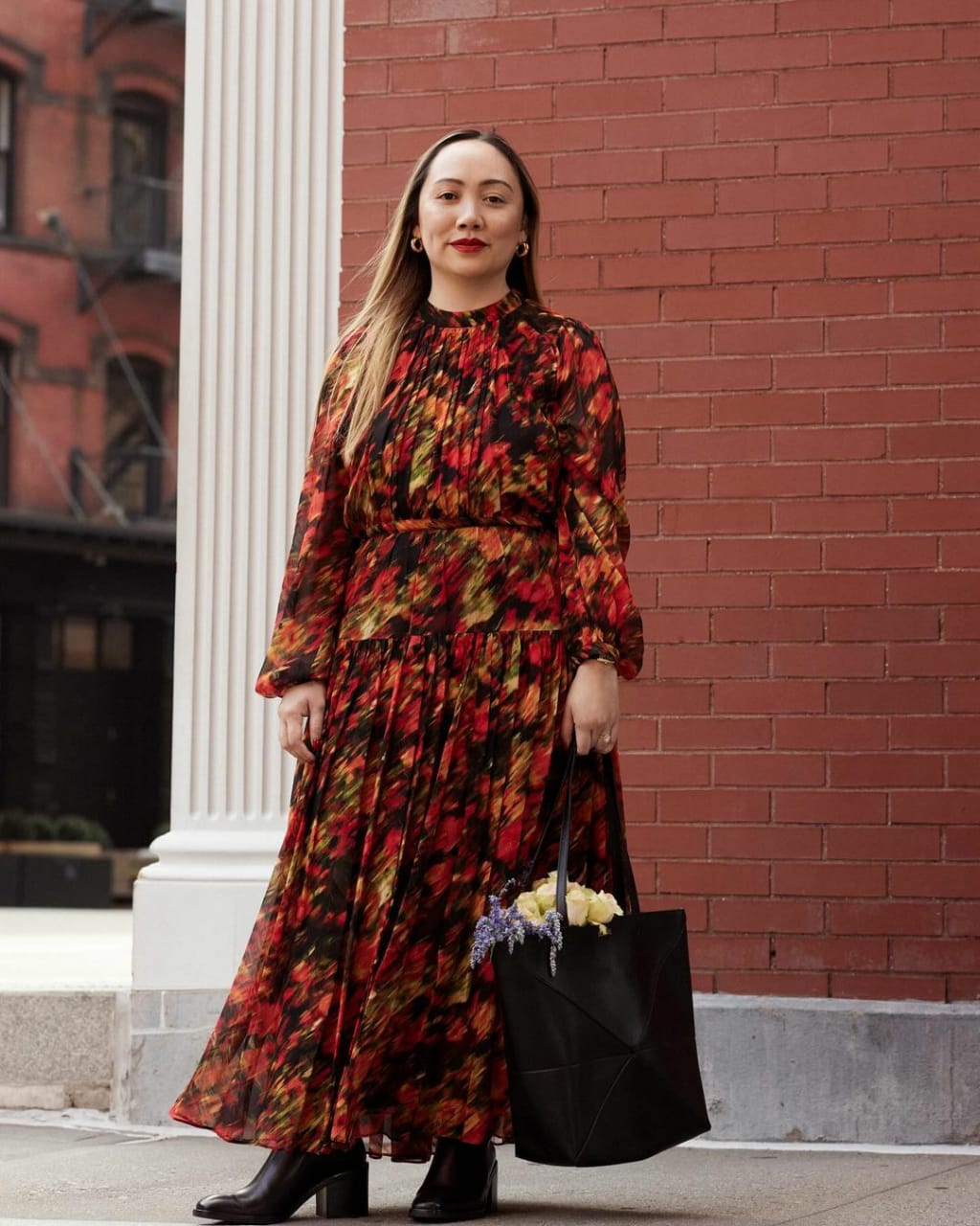 Stella statement dress with belt (QC5932)