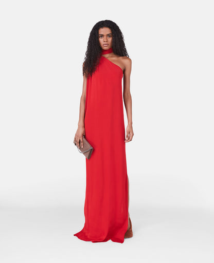 Christina red dress with side slit (QC7030)