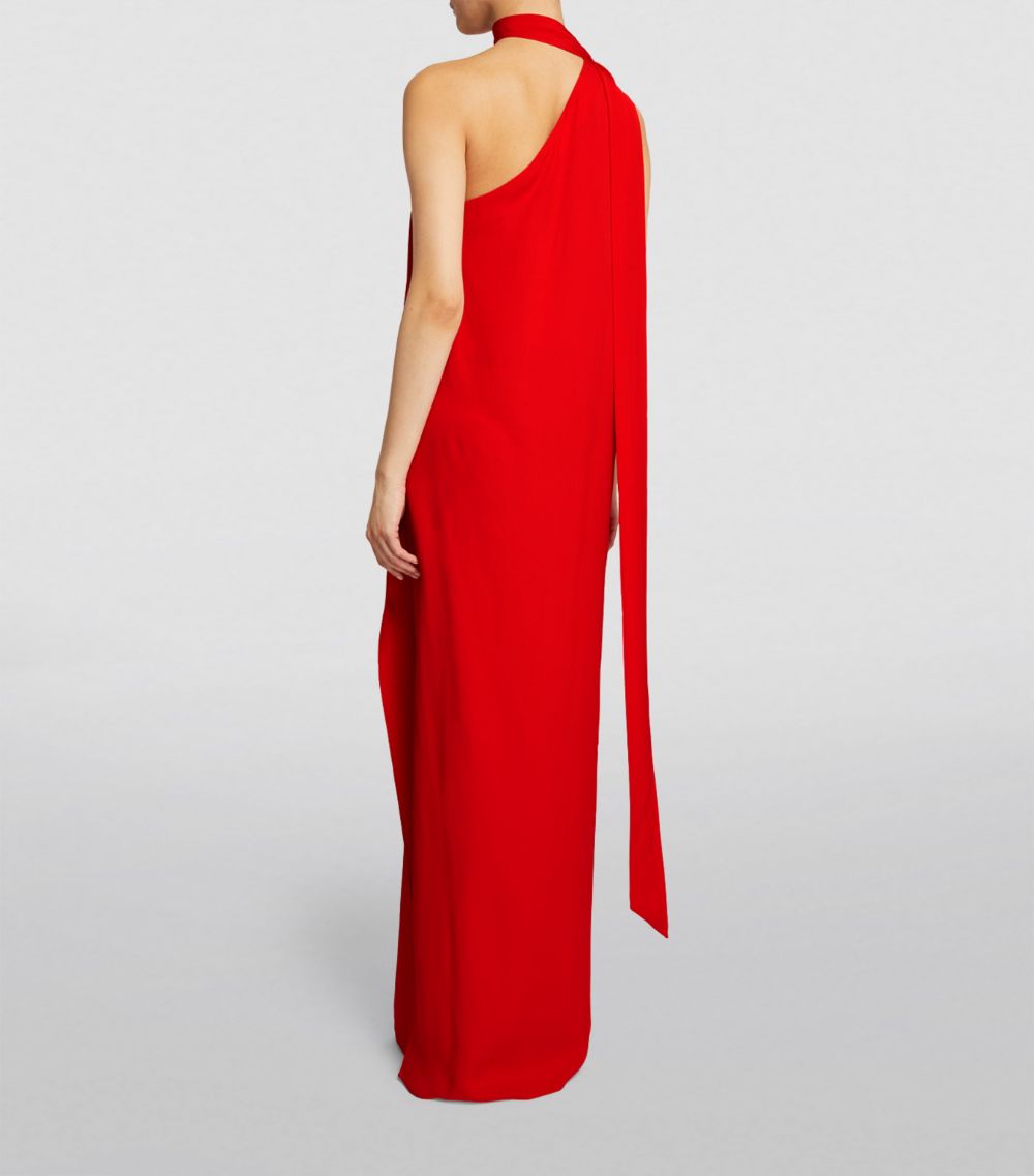 Christina red dress with side slit (QC7030)